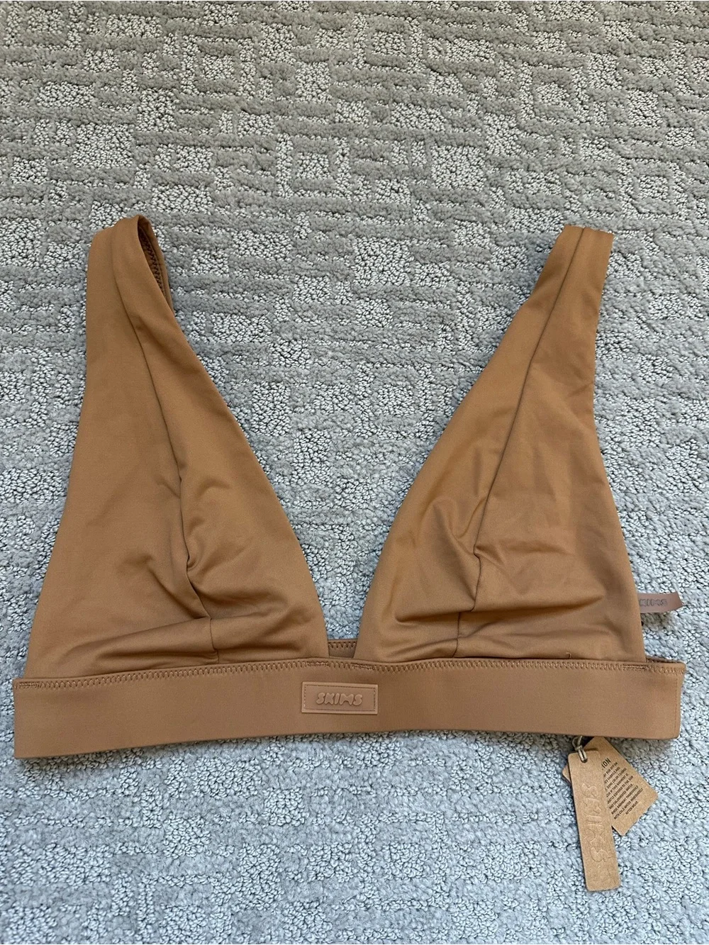 SKIMS Swim Triangle Bikini Top Almond XL NWT